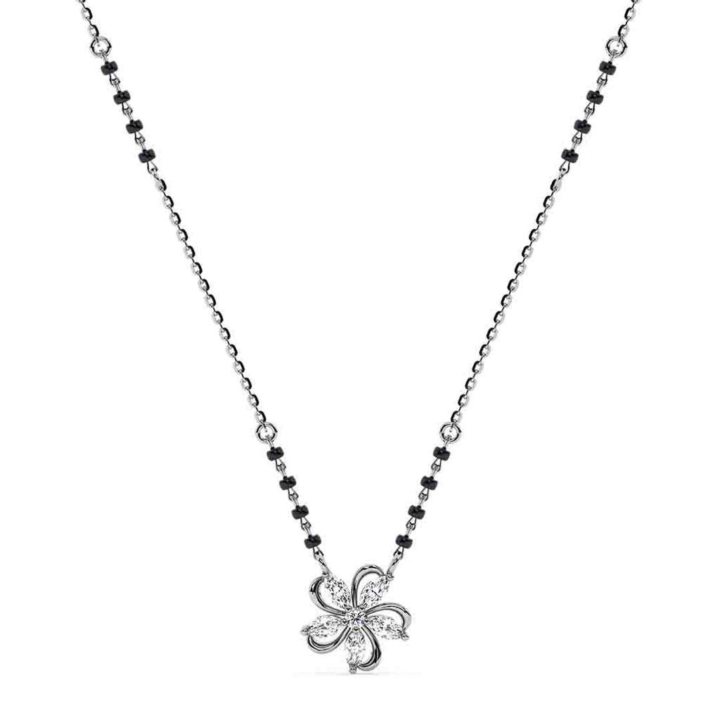 Silver Flower Mangalsutra