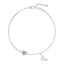 Silver Pink Heart Anklet Payal (Single)