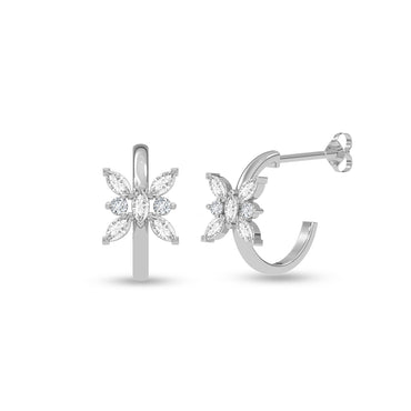 Silver Butterfly Hoop Earrings