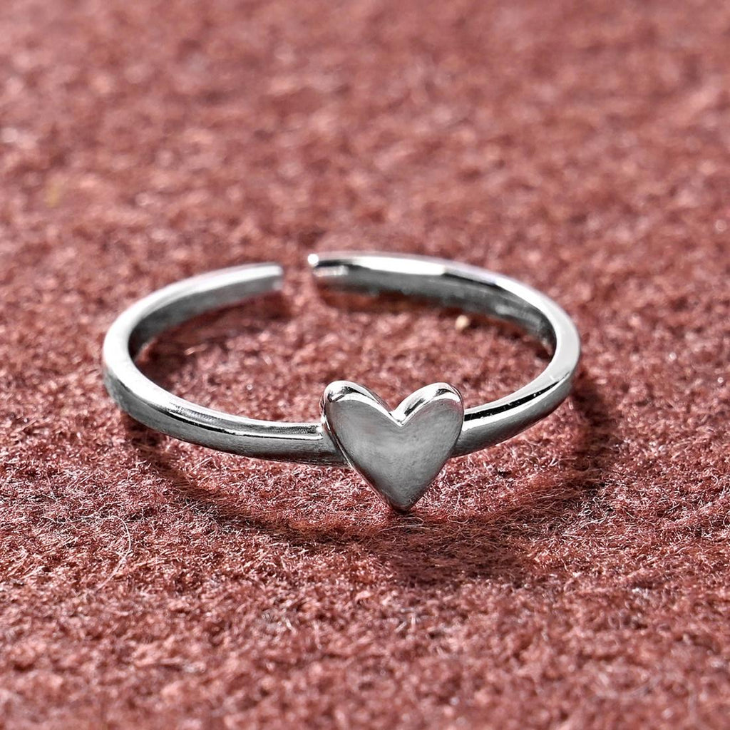 CLARA Pure 925 Sterling Silver  Minimal Heart Finger Ring 