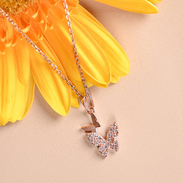 Silver Fairy Butterfly Pendant Chain  