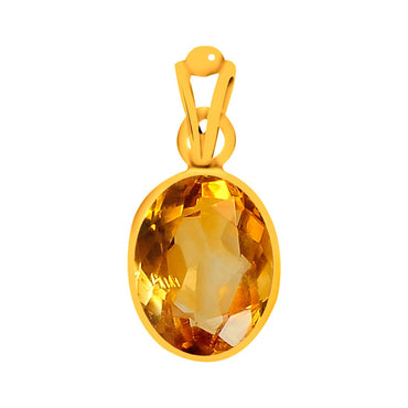 Certified Citrine Sunehla Panchdhatu Pendant 4.8cts or 5.25ratti