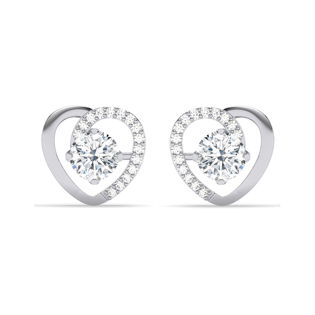 Silver Zola Heart Stud Earrings