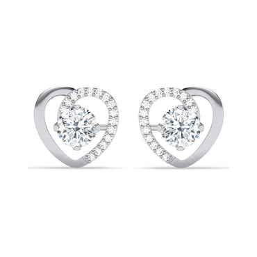 Silver Zola Heart Stud Earrings