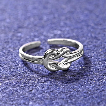CLARA Pure 925 Sterling Silver Knot Finger Ring 