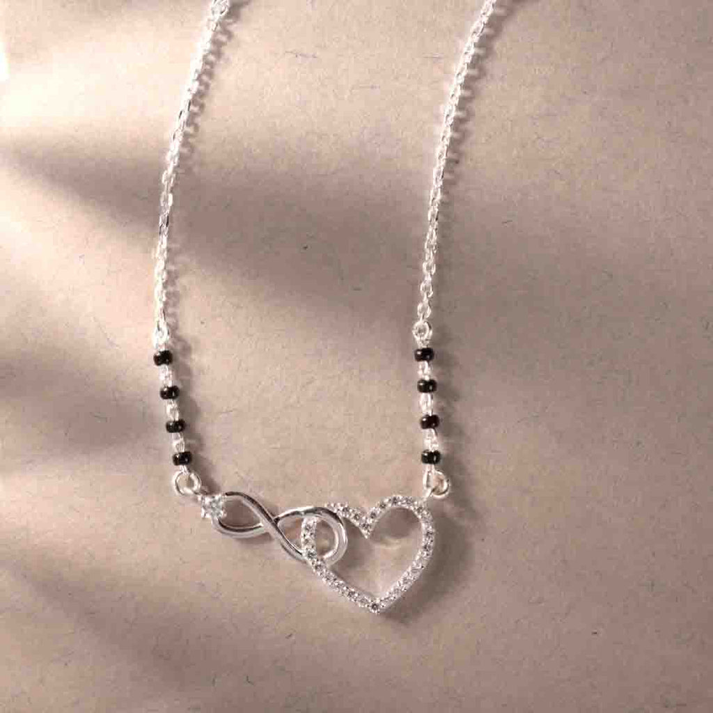 Silver Infinity Heart Mangalsutra
