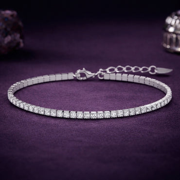 Silver Slim Tennis 2mm Bracelet