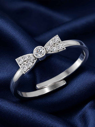 Silver Parma Bow Tie Ring