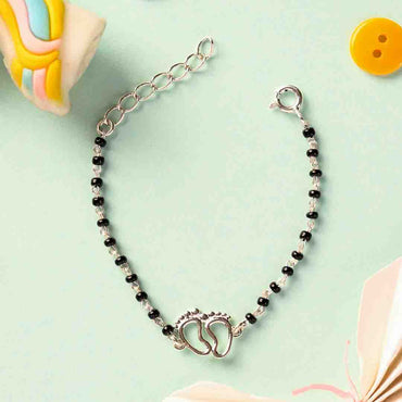 Silver Baby Nazariya Kids Footprint Bracelet