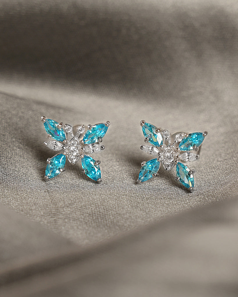 Silver Pia Butterfly Stud Earrings