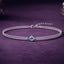 Silver Sky Blue Solitaire Double Chain Bracelet