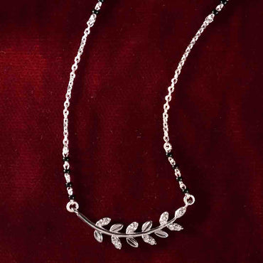 Silver Rimsha Leafy Mangalsutra