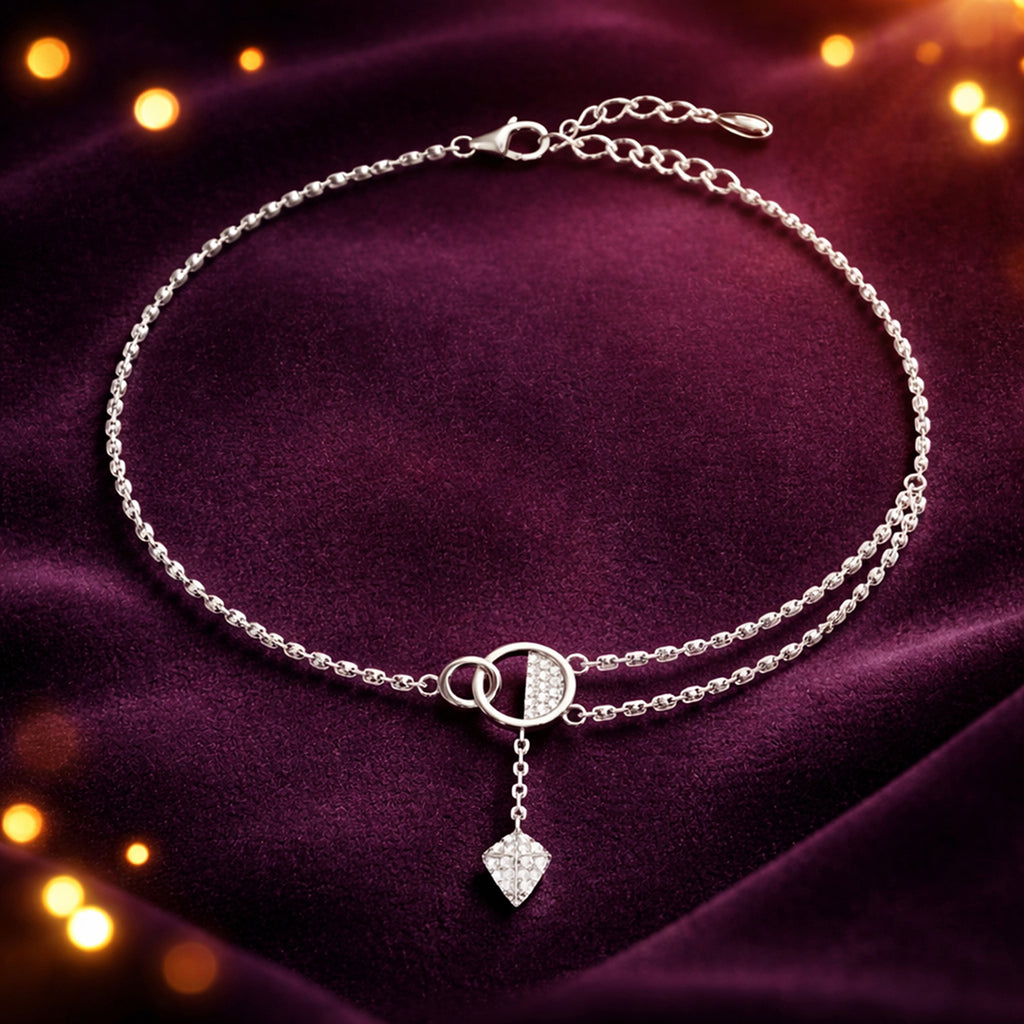 Silver Dharini Anklet Payal (Single)