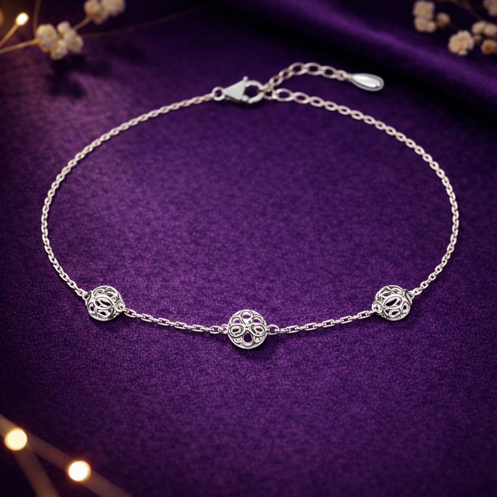 Silver Ball Anklet Payal (Single)