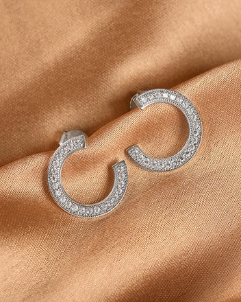 Silver Front Back Earrings
