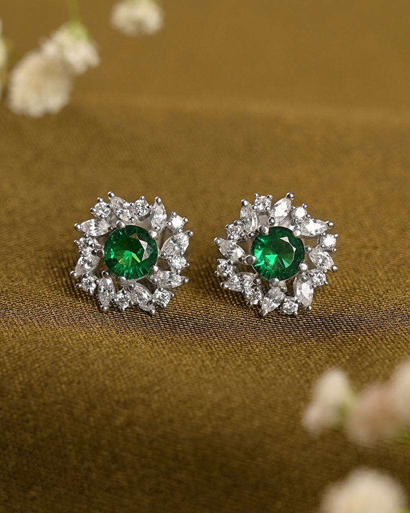 Silver Verde Stud Earrings