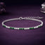 Silver Green Slim Tennis 2mm Bracelet