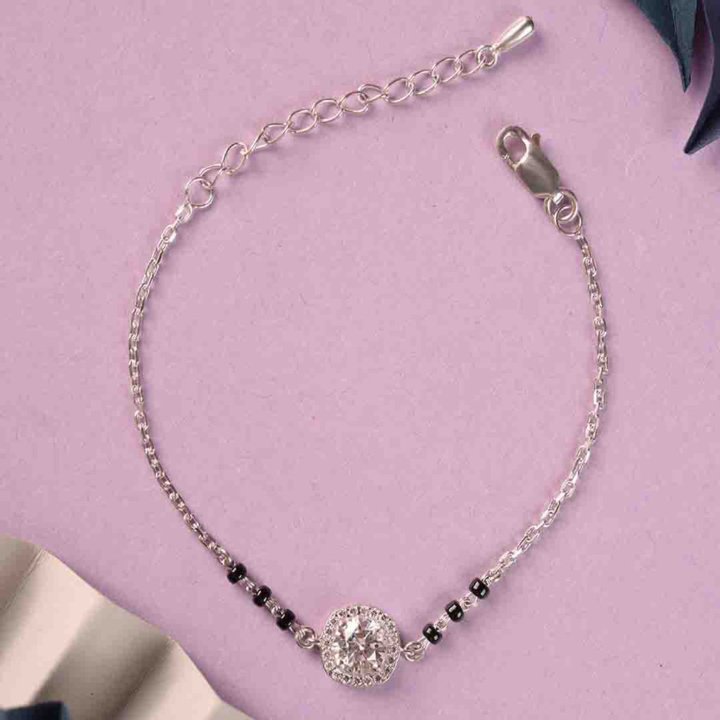 Silver Urja Solitaire Mangalsutra Bracelet
