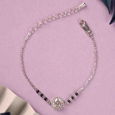 Silver Urja Solitaire Mangalsutra Bracelet