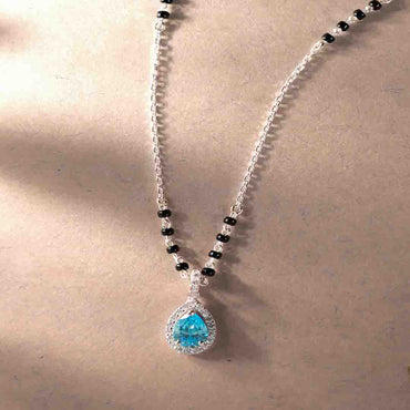 Silver Drishti Teardrop shaped Mangalsutra