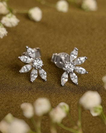 Silver Imelda Stud Earrings