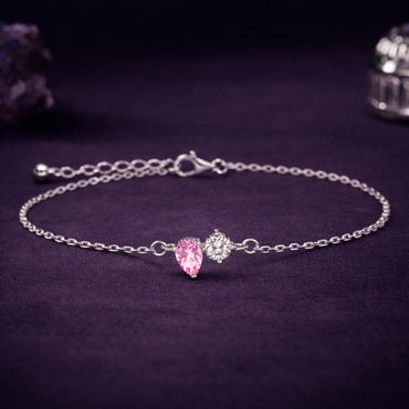 Silver Toi et Moi Solitaire Bracelet