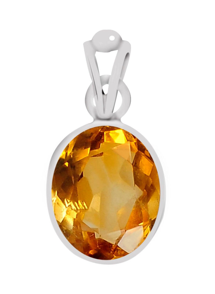 Certified Citrine (Sunehla) Silver Pendant 7.5cts or 8.25ratti