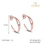 CLARA 925 Sterling Silver Rada Hoop Earring Rose Gold Plated Gift for Women & Girls