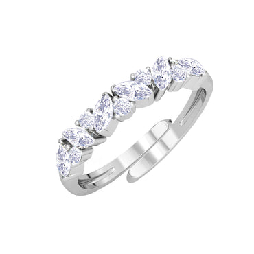 CLARA Pure 925 Sterling Silver Petite Finger Ring with Adjustable Band 