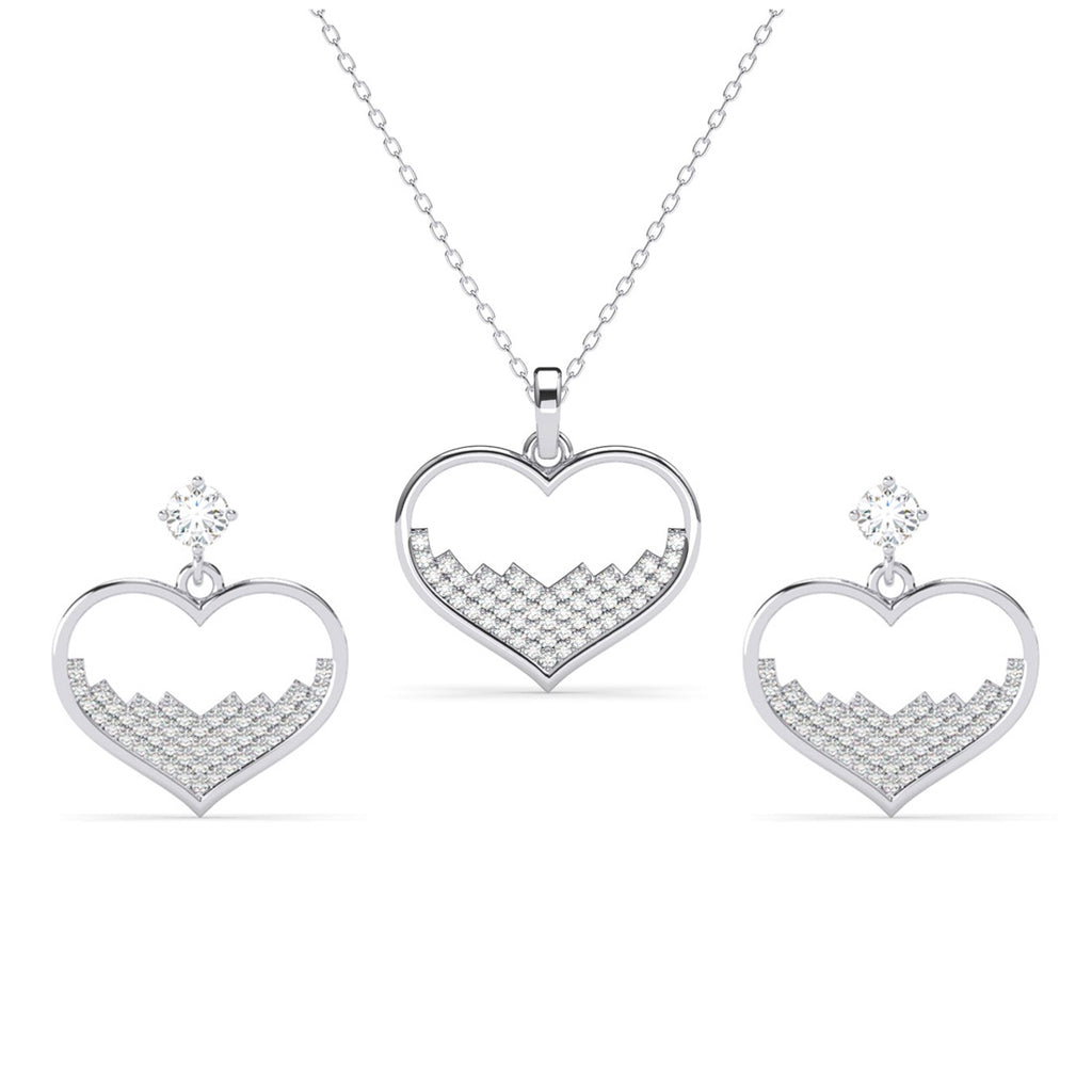 Silver Cuore Heart Jewellery Set