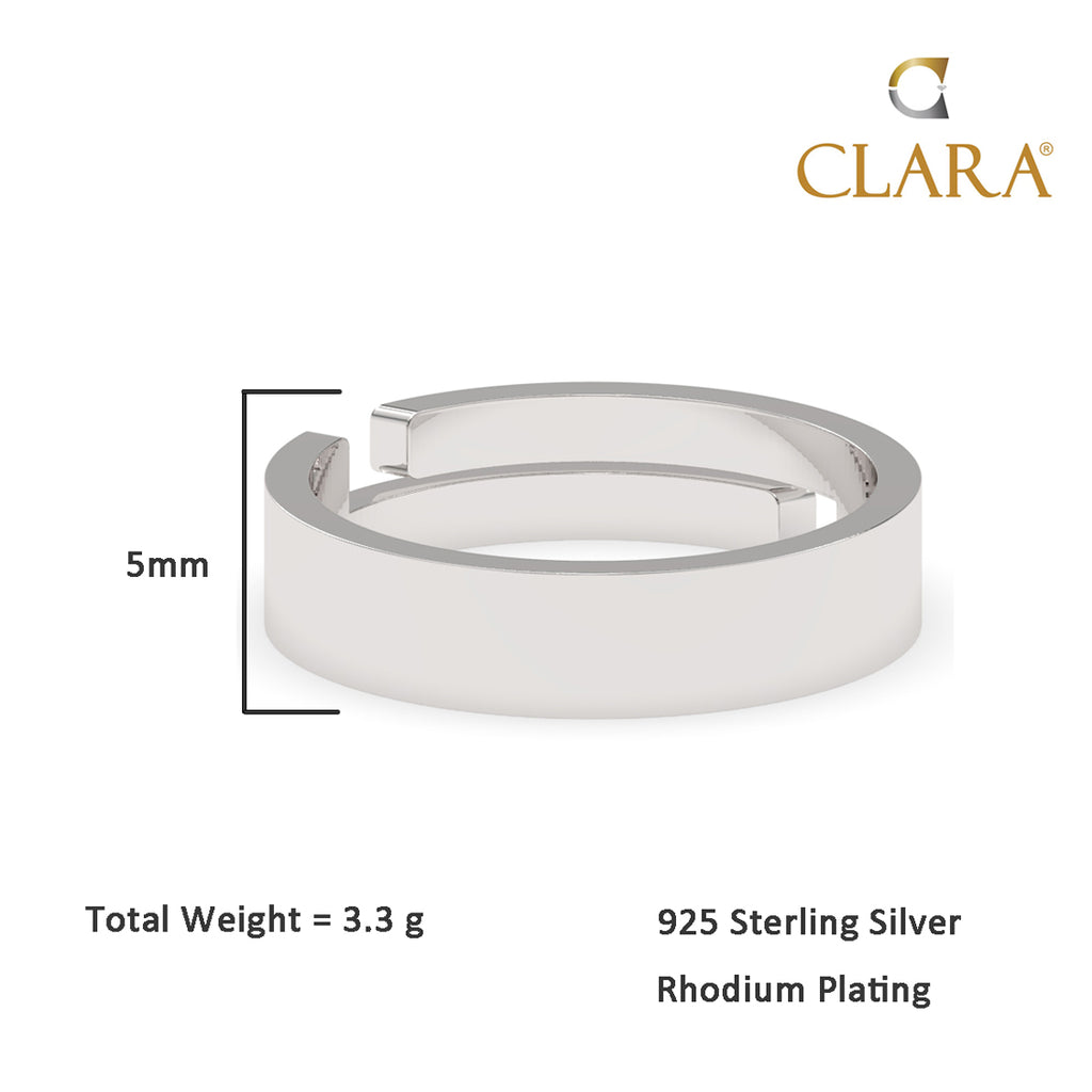 CLARA Real 925 Sterling Silver Hero Band Ring 
