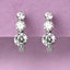 CLARA 925 Sterling Silver 3 stones Hoop and Huggies Bali Earrings Rhodium Plated, Swiss Zirconia Gift for Women & Girls