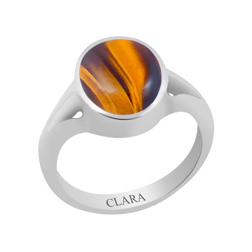 Certified Tiger Eye Zoya Silver Ring 5.5cts or 6.25ratti