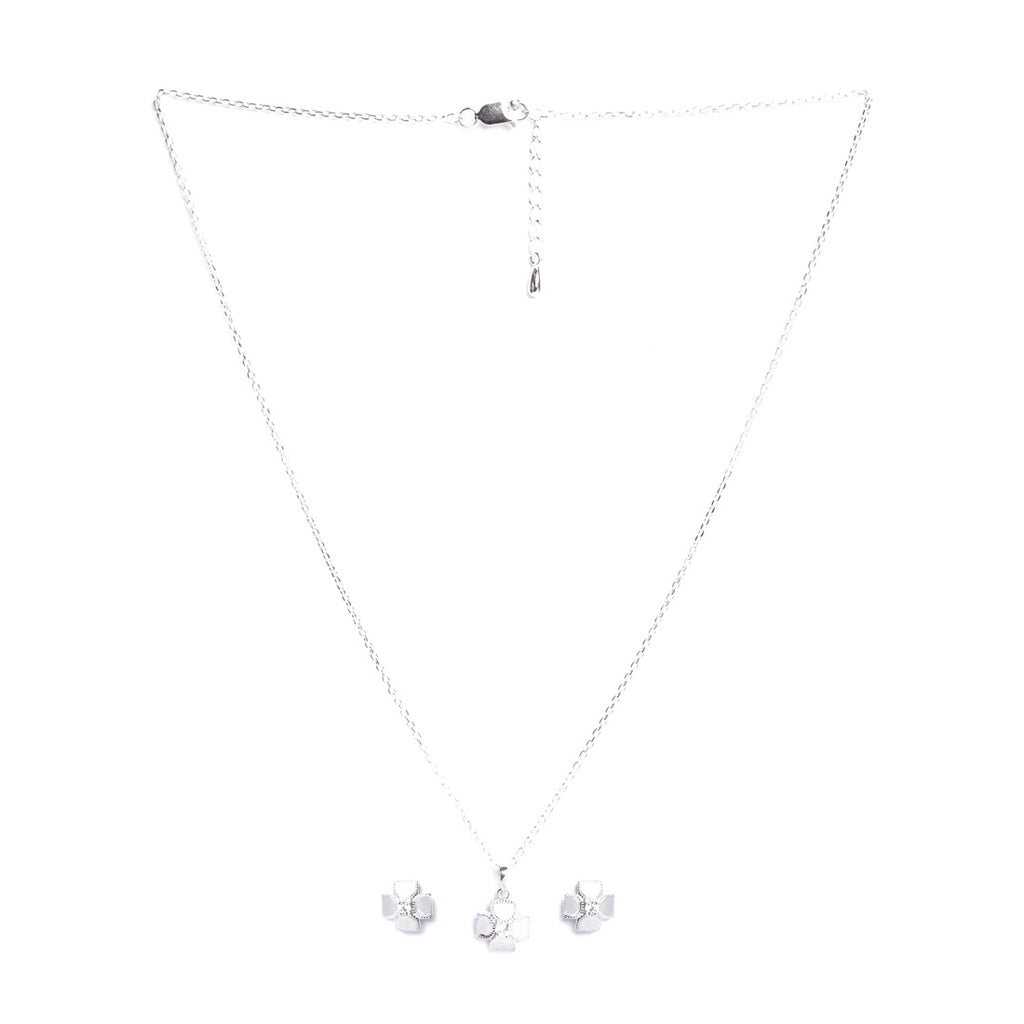 Silver Dainty Clover Jewellery Set