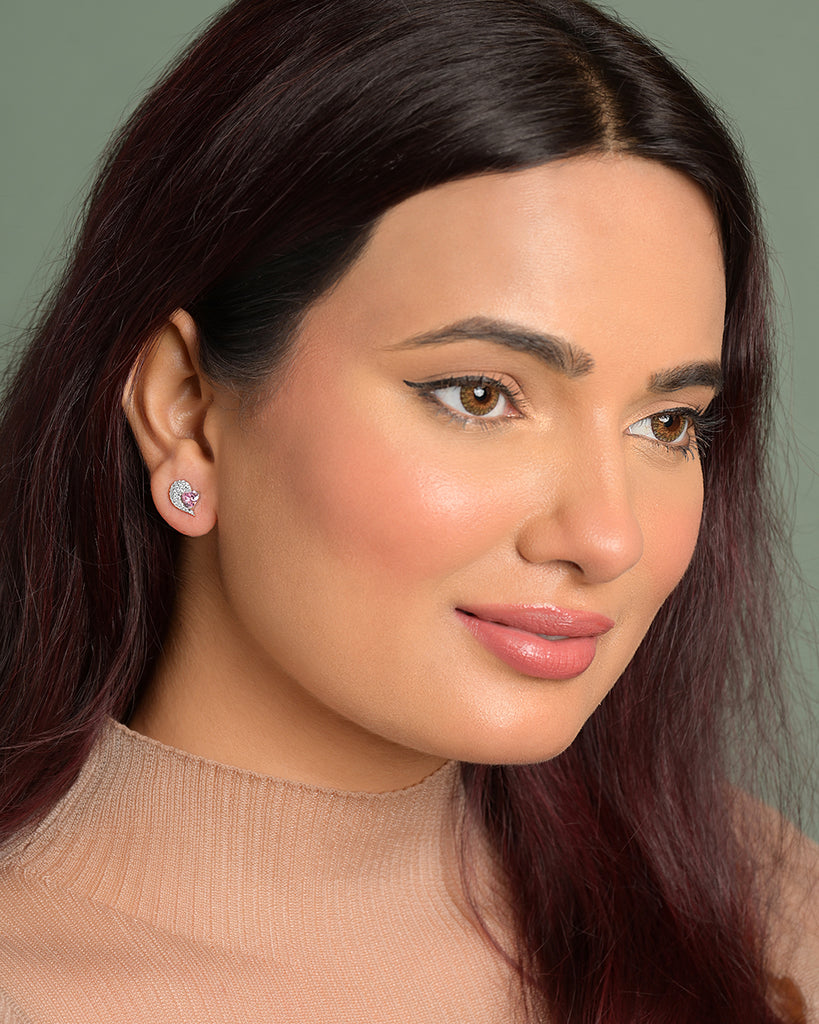 Silver Broken Heart Stud Earrings