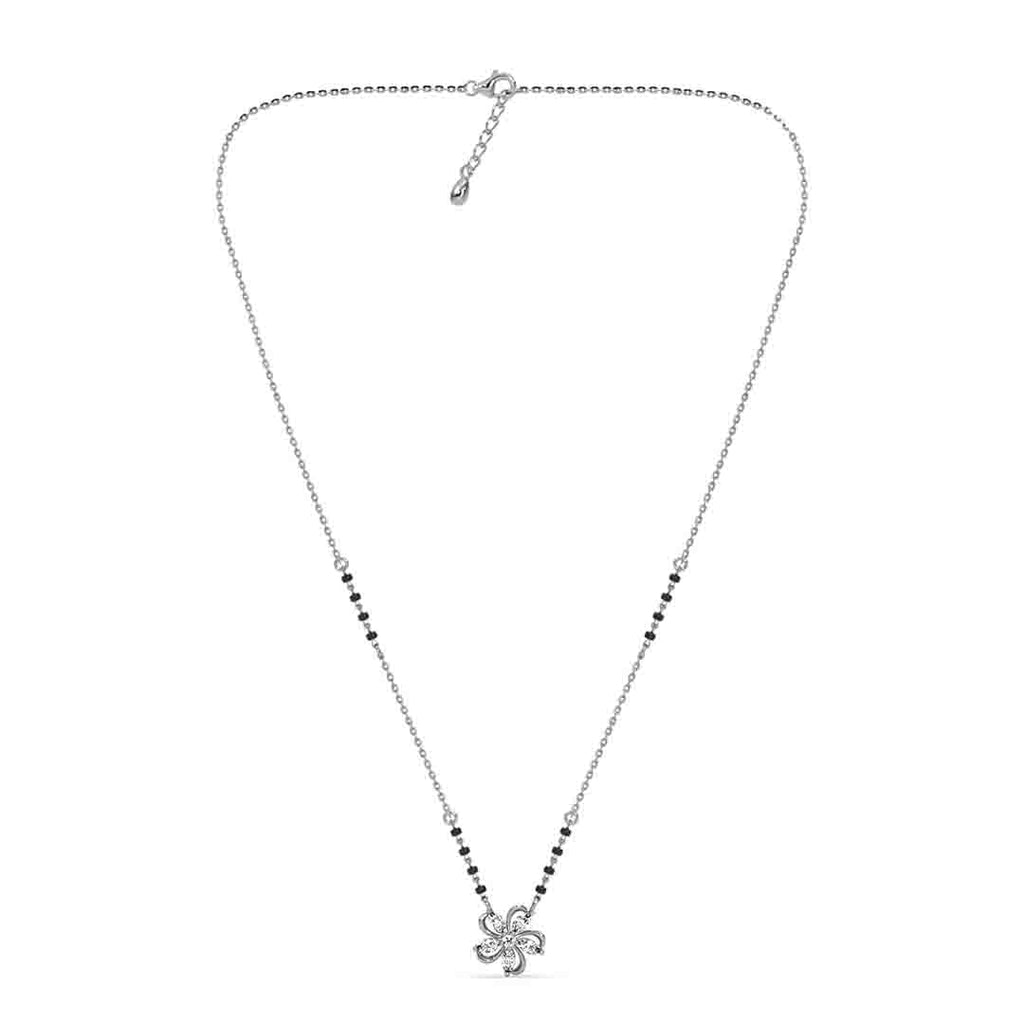 Silver Flower Mangalsutra