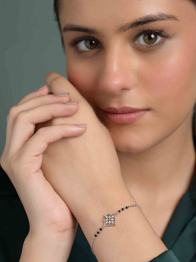 Silver Tashi Mangalsutra Bracelet