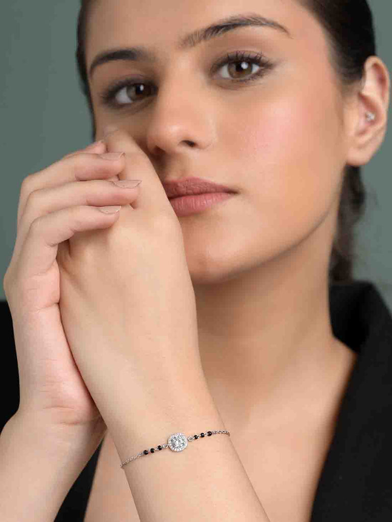 Silver Urja Solitaire Mangalsutra Bracelet