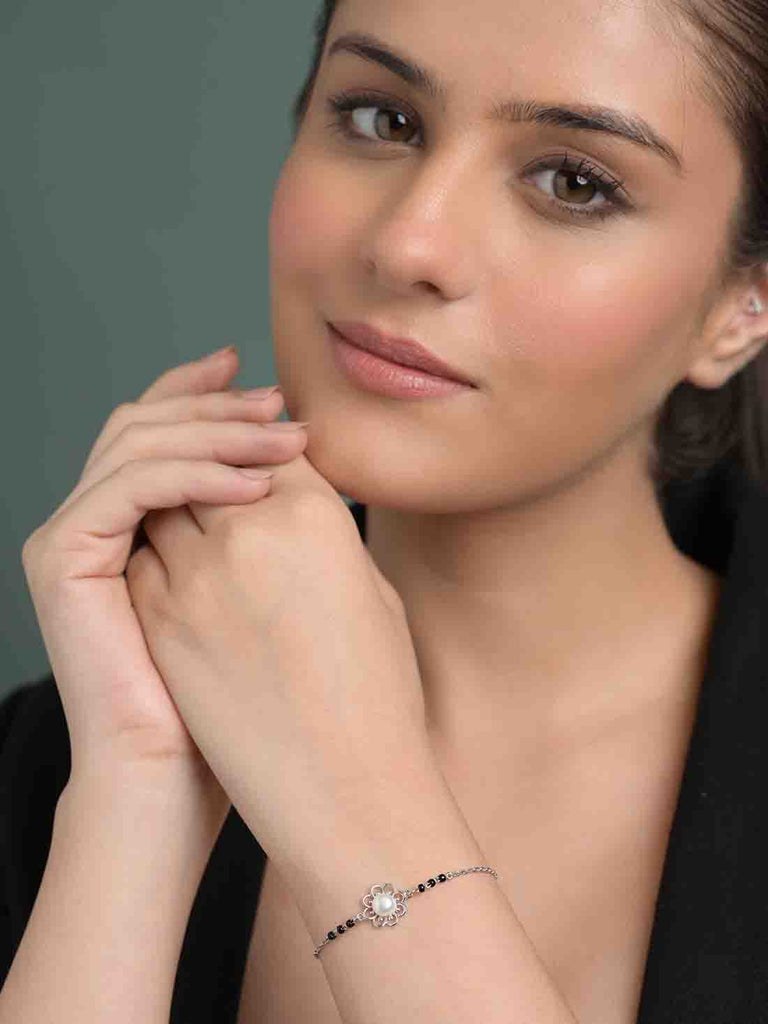 Silver  Pearl Mangalsutra Bracelet