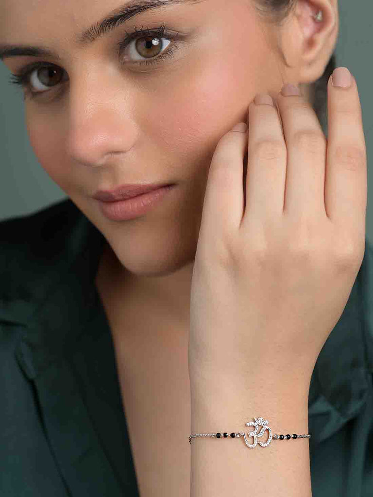 Silver Ekisha Om Mangalsutra Bracelet