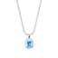 CLARA 925 Sterling Silver Azul Pendant Chain Necklace 