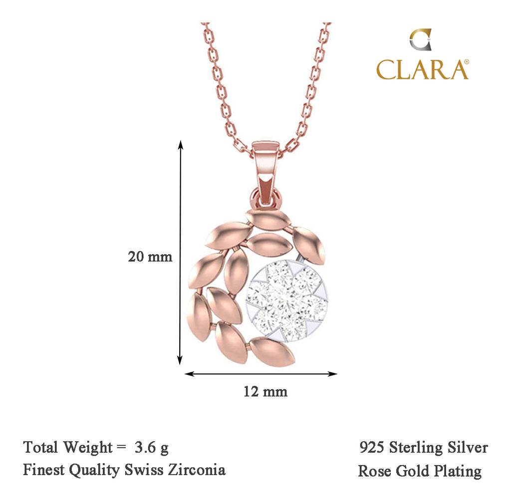 CLARA 925 Sterling Silver Jazz Pendant Chain Necklace 