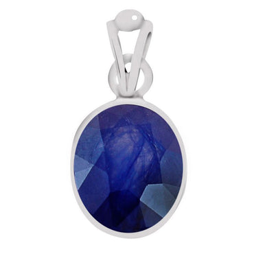 Certified Blue Sapphire (Neelam) Silver Pendant 5.5cts or 6.25ratti