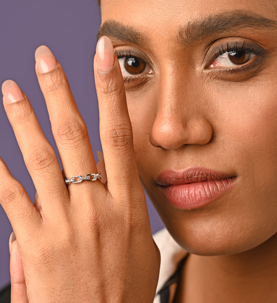 Silver Link Chain Ring
