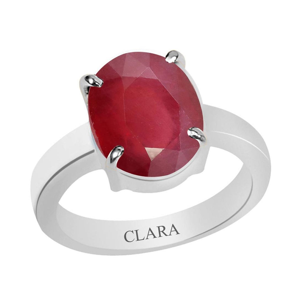 Certified Ruby Premium Manik Prongs Silver Ring 6.5cts or 7.25ratti