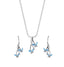 CLARA 925 Sterling Silver Butterfly Pendant Earring Chain Jewellery Set 
