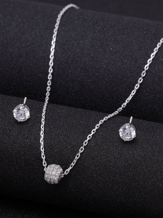 Silver Ball Jewellery Set