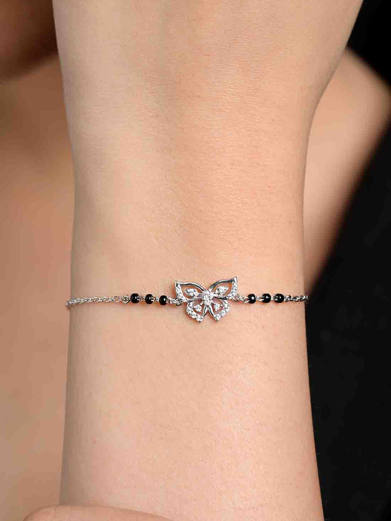 Silver Zoha Butterfly Mangalsutra Bracelet