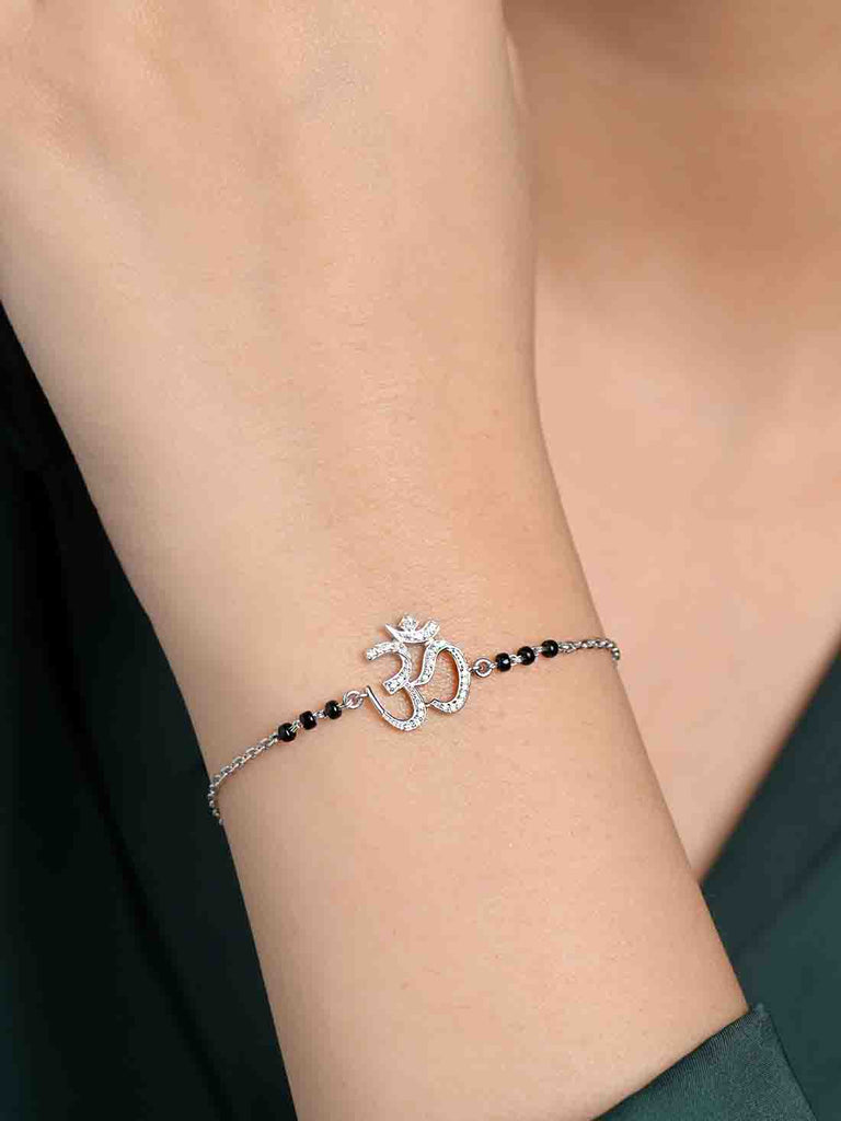 Silver Ekisha Om Mangalsutra Bracelet