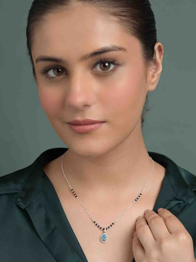 Silver Drishti Teardrop shaped Mangalsutra